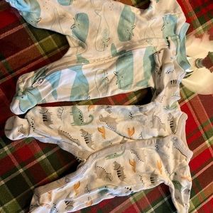 Child of Mine Boys Footed Pajamas Preemie 2 piece